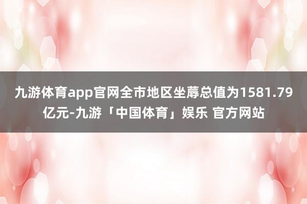 九游体育app官网全市地区坐蓐总值为1581.79亿元-九游「中国体育」娱乐 官方网站